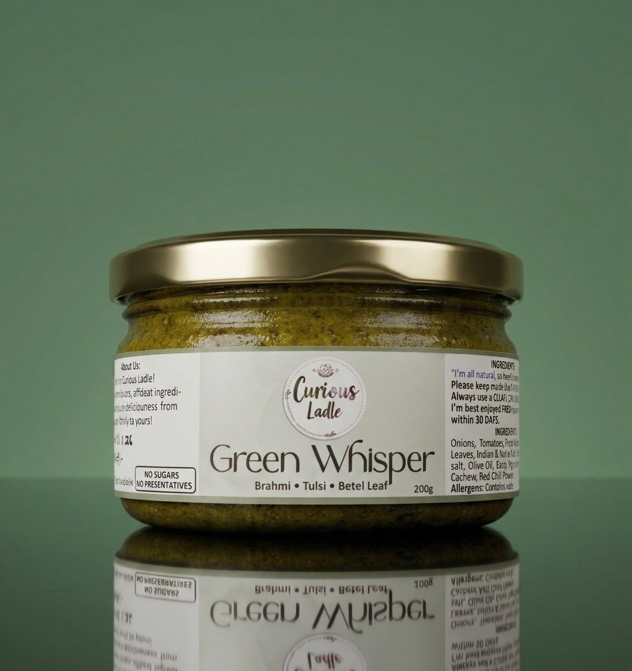 Green Whisper Sauce jar